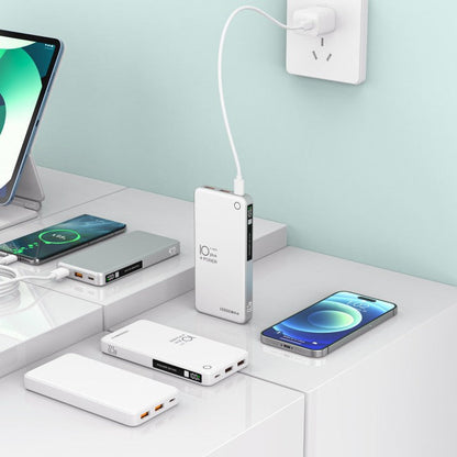 Cargador portátil | Power Bank de 10000 mAh con carga rápida y pantalla LCD | Puertos USB duales para carga sobre la marcha