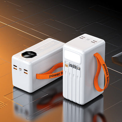 Cargador portátil | Power Bank con cables integrados y carga rápida | Diseño compacto para mayor comodidad en movimiento