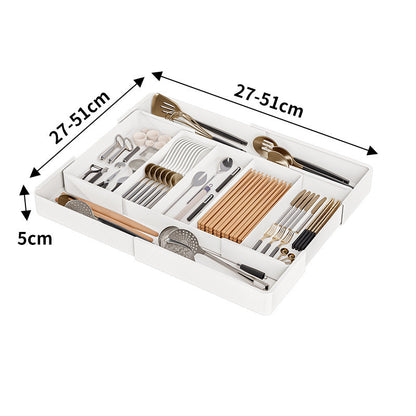 Expandable Drawer Divider Tray for Kitchen Utensils Bathroom Cosmetics Office Supplies Adjustable Compartment Insert for Home Organization