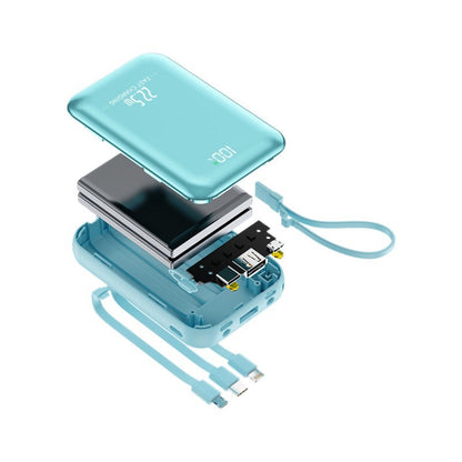 Ortekor Mejor Power Bank | El mejor cargador portátil con carga rápida y cables integrados | Batería portátil para iPhone, Samsung y Android