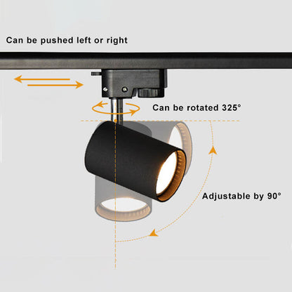 Adjustable LED Track Lighting 3-Head Directional Ceiling Spotlight Metal Rail Fixture for Kitchen Living Room Bedroom Modern Home