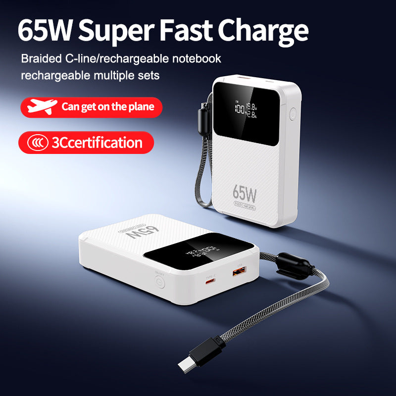 Power Bank | Cargador portátil de 65W con carga rápida inteligente y pantalla digital | Compatibilidad con múltiples dispositivos para energía dondequiera que vayas