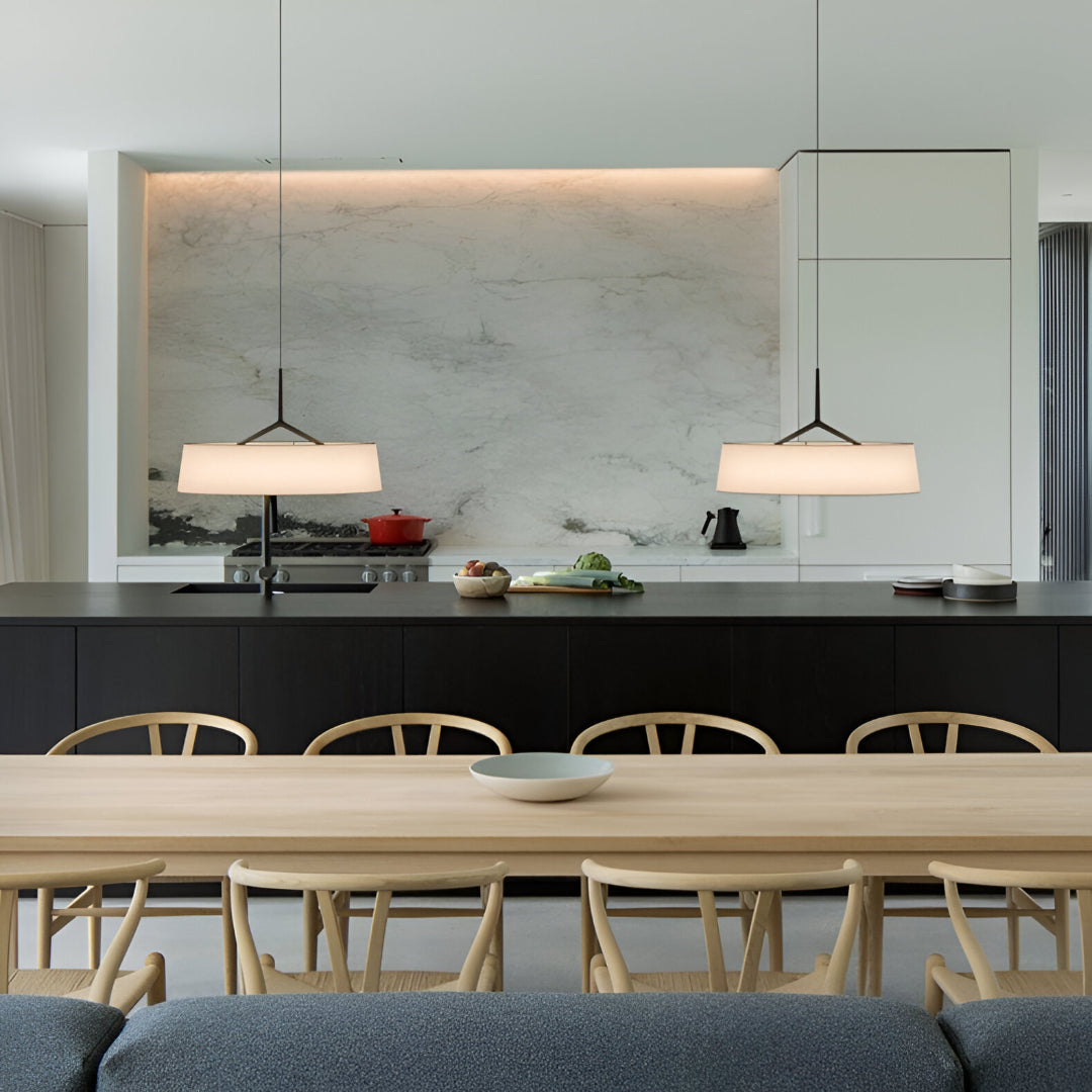 Lámpara de techo LED de metal con cable ajustable, 18 pulgadas de diámetro, para encimera de cocina y comedor