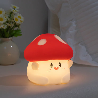 LED Mushroom Night Light for Kids – Rechargeable Touch Control Soft Glow Bedside Lamp with Timer – Cute Squishy Toddler Room Decor