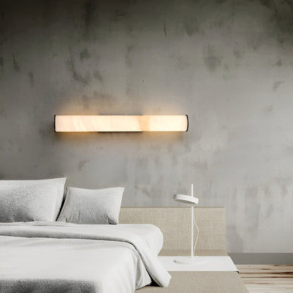 Vertical Stone & Metal Sconce with Soft LED Glow for Bedrooms, Hallways, and Living Rooms – Uplight Design to 31 Inches