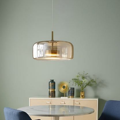 Glass Hanging Ceiling Fixture with Adjustable Cord for Dining Tables & Kitchen Islands | Color-Tunable LED Modern Farmhouse Style
