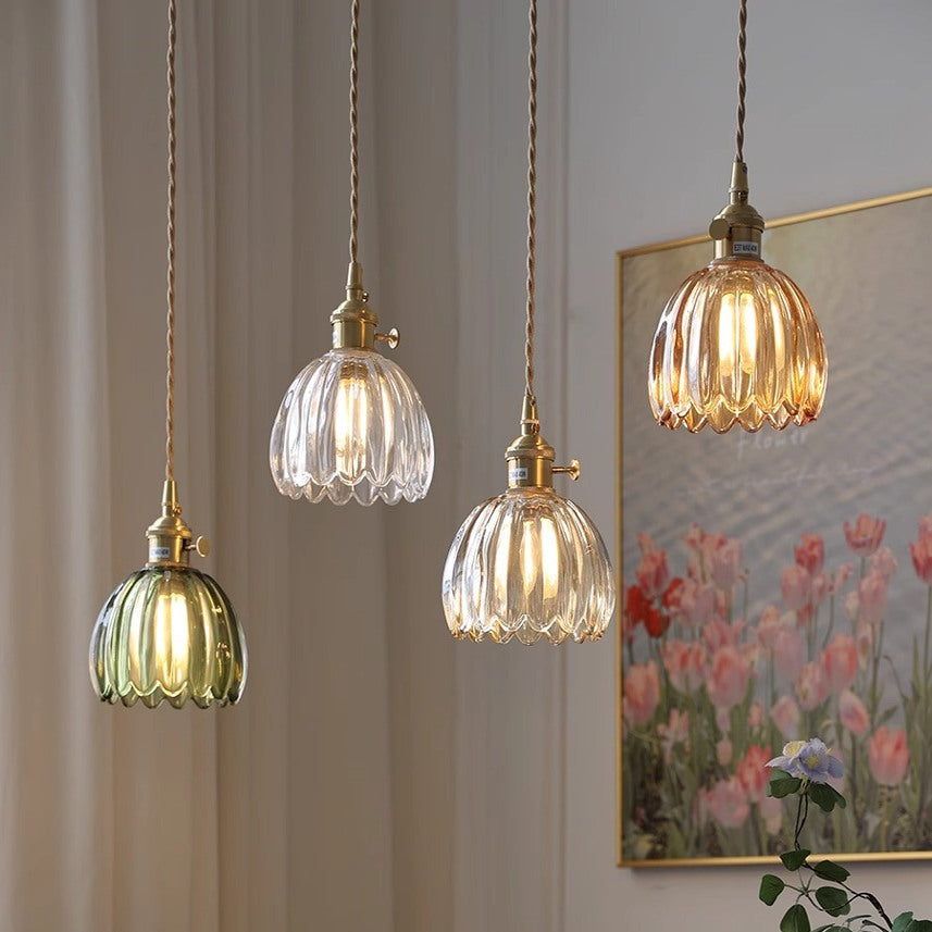 Textured Glass Globe Drop Light for Kitchen Island & Dining Areas – E27 Socket 4.7 in Shade Adjustable Cord Minimalist Home Fixture