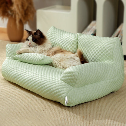 Sofá para perros con tela refrescante para el verano, cama refrigerante lavable para perros pequeños y grandes
