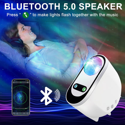 Ocean Wave Projector | LED Lighting with Bluetooth Speaker & Voice Control | Create Soothing Ambience for Relaxation
