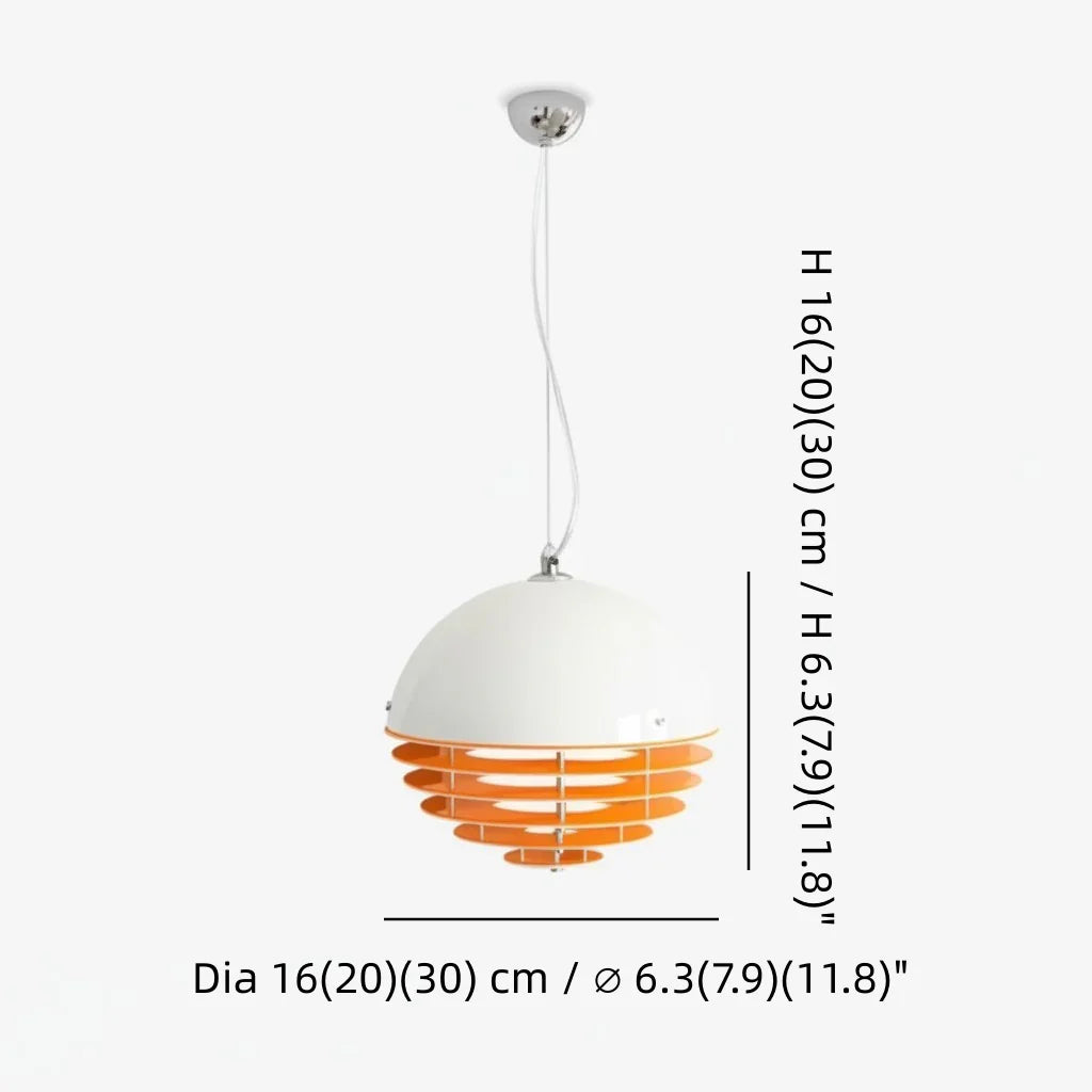 Glass Dome Ceiling Fixture Suspended Lighting 12 Inch Multicolor Rings for Kitchen Island Breakfast Nook Entryway Bedroom Contemporary Decor