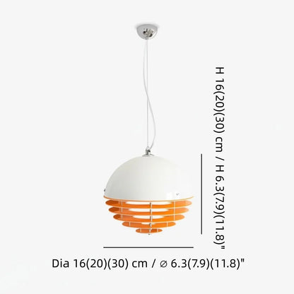 Glass Dome Ceiling Fixture Suspended Lighting 12 Inch Multicolor Rings for Kitchen Island Breakfast Nook Entryway Bedroom Contemporary Decor