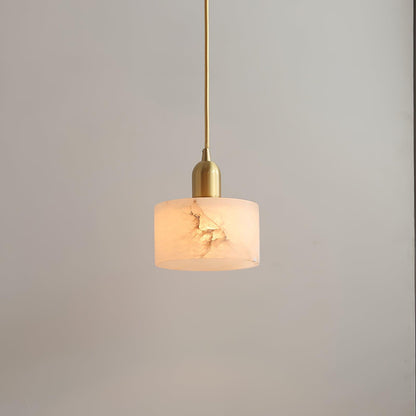 Lámpara colgante de alabastro de 5.5 pulgadas, accesorio de iluminación de latón blanco para isla de cocina, comedor, espacio pequeño, lámpara de techo con base E26 E27 para interiores