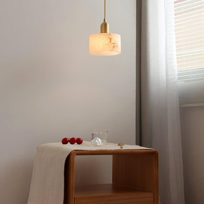 Lámpara colgante de alabastro de 5.5 pulgadas, accesorio de iluminación de latón blanco para isla de cocina, comedor, espacio pequeño, lámpara de techo con base E26 E27 para interiores