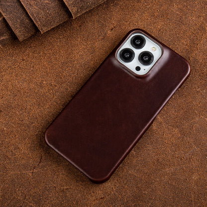 Wax-Finished Genuine Leather iPhone Case with MagSafe Compatibility for iPhone 13, 14, 15, 16 Series | Protective Slim-Fit Cover