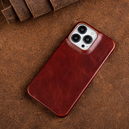 Wax-Finished Genuine Leather iPhone Case with MagSafe Compatibility for iPhone 13, 14, 15, 16 Series | Protective Slim-Fit Cover