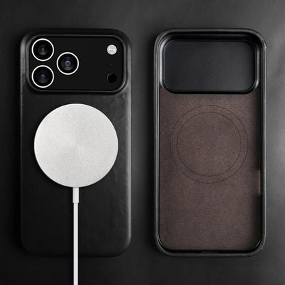 Premium Full-Grain Leather iPhone Case with MagSafe – Shock-Absorbent Protection for iPhone 11-17 Models