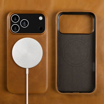 Premium Full-Grain Leather iPhone Case with MagSafe – Shock-Absorbent Protection for iPhone 11-17 Models