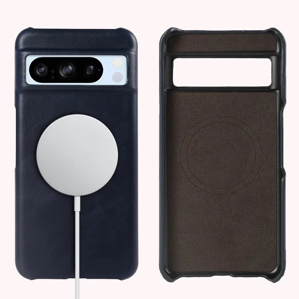 Protective Leather Phone Case for Google Pixel 11, 10, 9, 8 & 7 Series – Waxed Full-Grain Construction with Anti-Fingerprint Coating