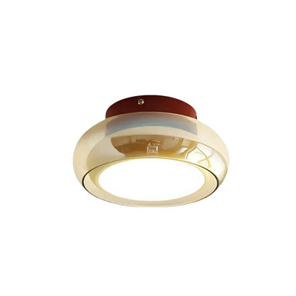 Lámpara de techo LED de montaje empotrado 24W con vidrio ámbar para habitaciones pequeñas y pasillos, luz cálida, lámpara de techo de estilo vintage para dormitorio y entrada