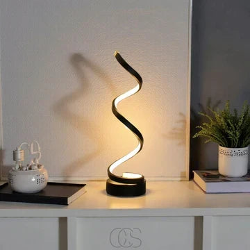 Curved Metal Desk Lamp with Dimmable LED Light and 3 Color Modes for Bedroom Office and Living Room