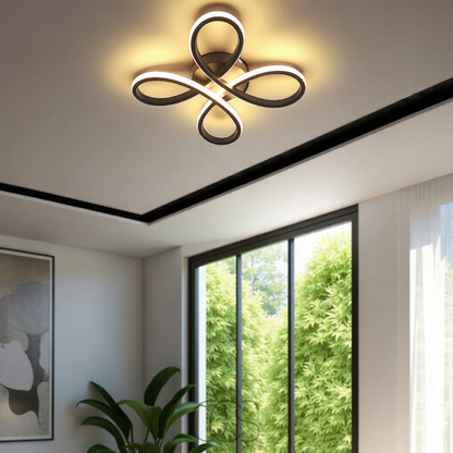 Dimmable LED Clover Ceiling Light - Adjustable Color Temperature & Brightness for Living Room, Bedroom, Hallway