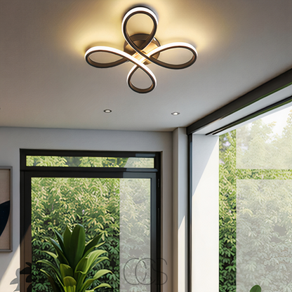 Dimmable LED Clover Ceiling Light - Adjustable Color Temperature & Brightness for Living Room, Bedroom, Hallway