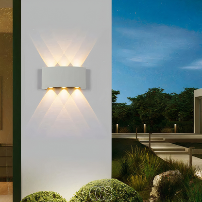 Dual-Beam Outdoor Wall Light – Sandblasted Aluminum – IP65 Weatherproof for Porch, Patio & Garden