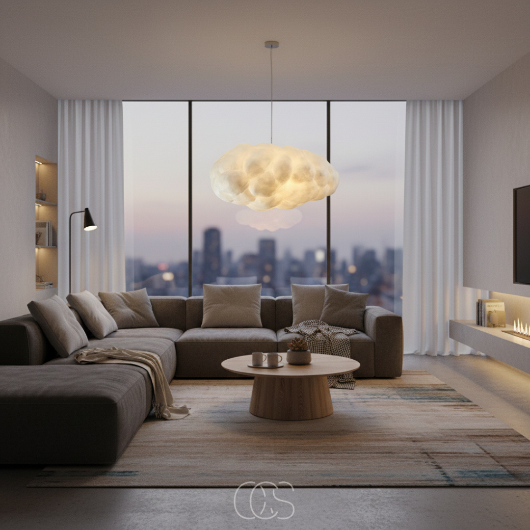 Cloud Pendant Light Fixture Soft Glow Hanging Lamp E27 LED Modern Cotton Shade for Dining Room Bedroom Living Room Ceiling Decor