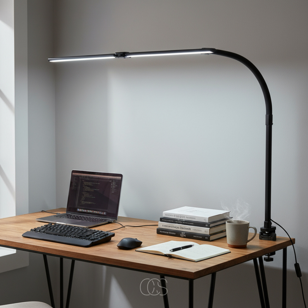 Adjustable LED Desk Lamp with Dimmer, Touch Control & Flexible Gooseneck for Reading, Office & Study