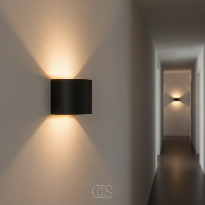 Adjustable Wall Sconce with Gold Interior | Modern Up Down Light Fixture for Living Room Bedroom Hallway | Dimmable G9 LED Black Metal