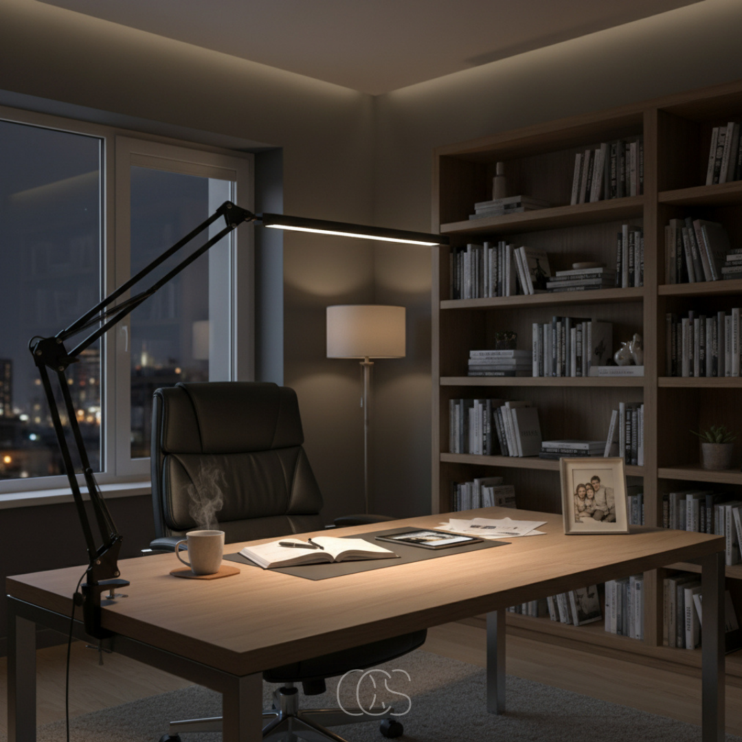 Adjustable Clamp-On LED Desk Lamp with Eye Care Technology & 360° Flexible Arm for Office, Reading, Crafting