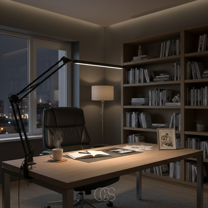 Adjustable Clamp-On LED Desk Lamp with Eye Care Technology & 360° Flexible Arm for Office, Reading, Crafting