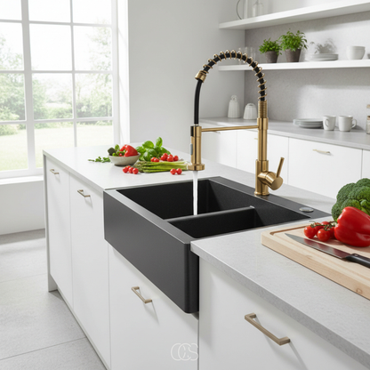 Pull-Down Kitchen Faucet with Dual-Spray Head & 360° Swivel Spout | Commercial-Style Single Handle | Brushed Nickel Stainless Steel