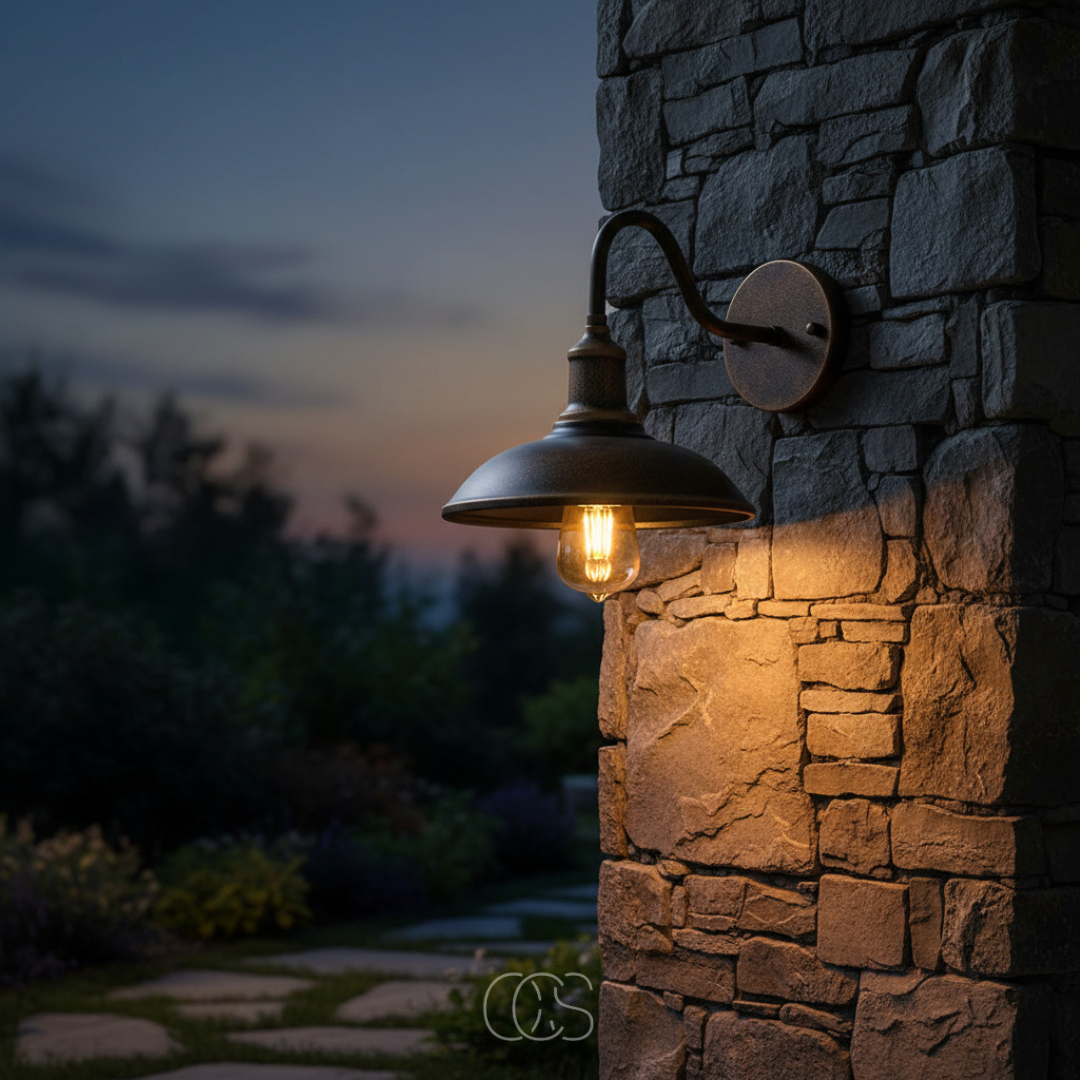 Vintage Bronze Outdoor Wall Sconce Light with E27 Socket for Porch & Patio – Weather Resistant Metal Lantern for Entryway Front Door Garden