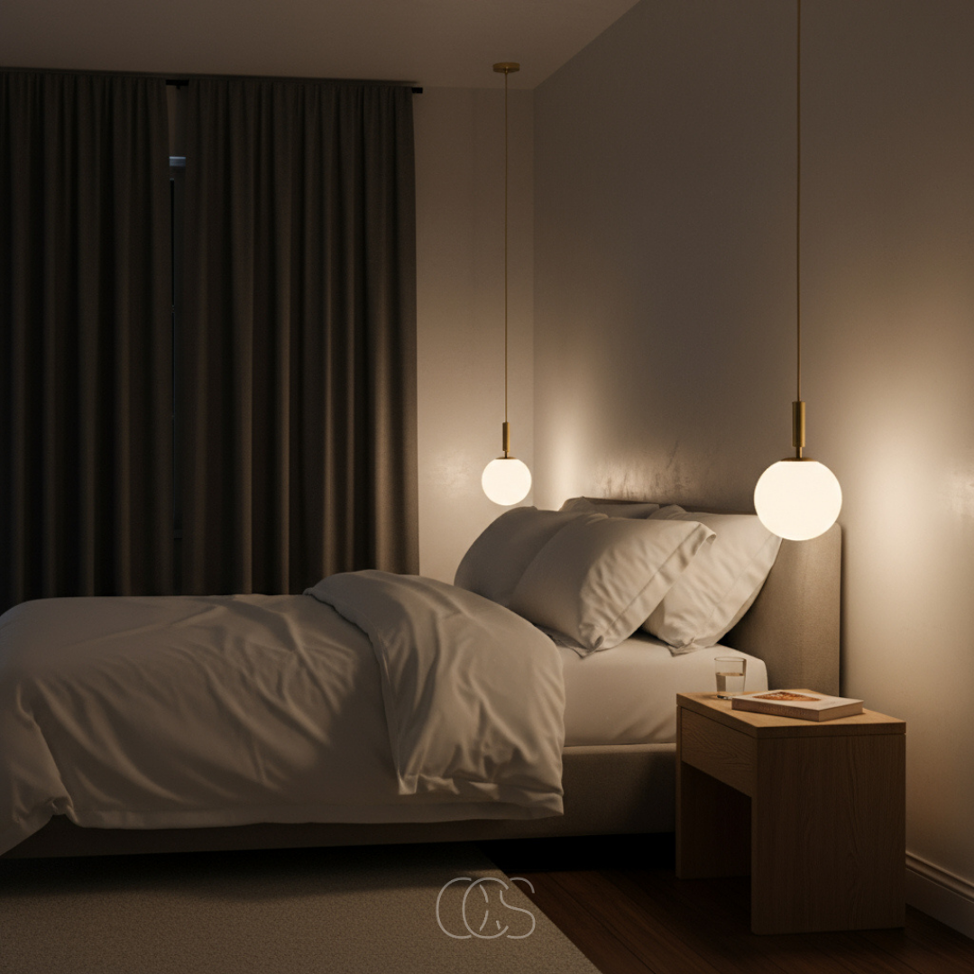Nordic Glass Globe Pendant Light with Brass Finish for Dining Room & Living Room – Warm White LED Ceiling Fixture