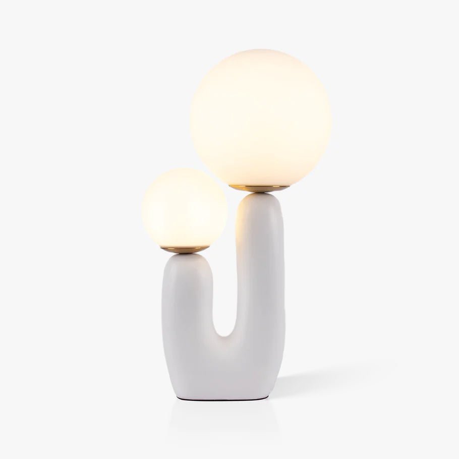 Contemporary G9 Bedside Lamp with Glass Shade 10 in Diameter Sculpted Polymer Desktop Lighting for Home Office Bedroom Nightstand Reading