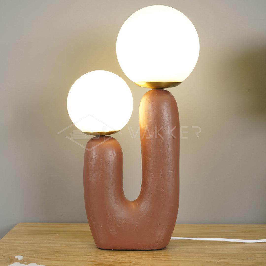 Contemporary G9 Bedside Lamp with Glass Shade 10 in Diameter Sculpted Polymer Desktop Lighting for Home Office Bedroom Nightstand Reading