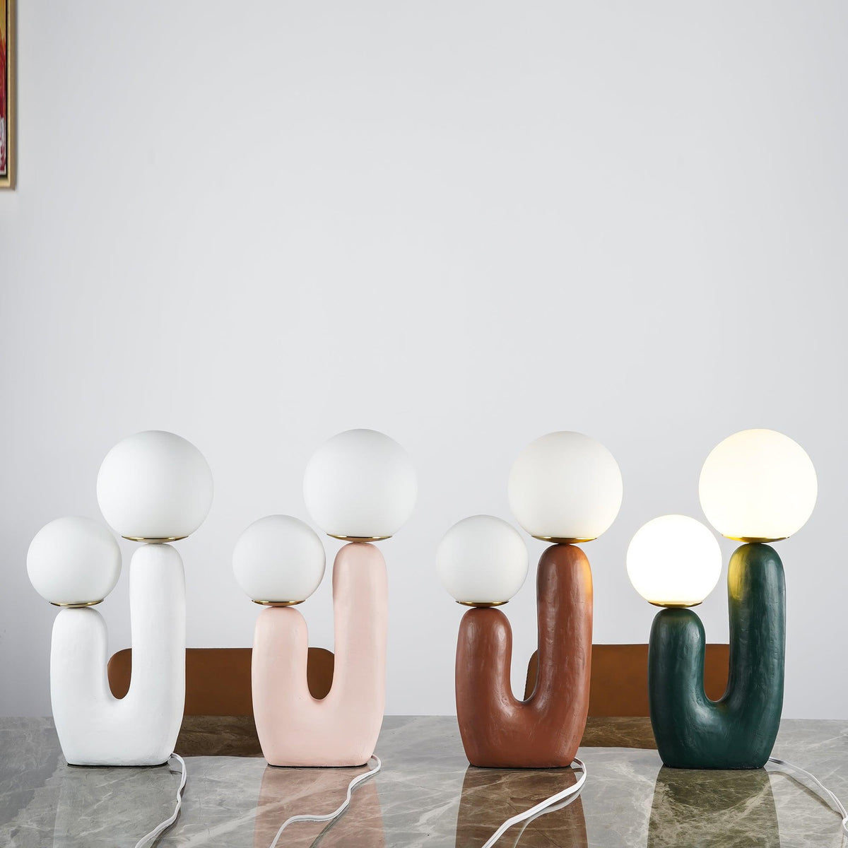 Contemporary G9 Bedside Lamp with Glass Shade 10 in Diameter Sculpted Polymer Desktop Lighting for Home Office Bedroom Nightstand Reading