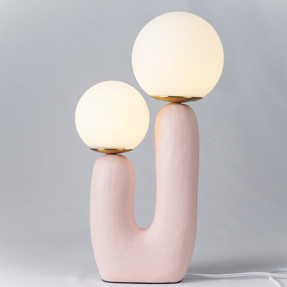 Contemporary G9 Bedside Lamp with Glass Shade 10 in Diameter Sculpted Polymer Desktop Lighting for Home Office Bedroom Nightstand Reading
