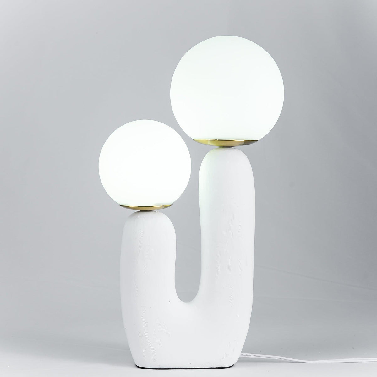 Contemporary G9 Bedside Lamp with Glass Shade 10 in Diameter Sculpted Polymer Desktop Lighting for Home Office Bedroom Nightstand Reading