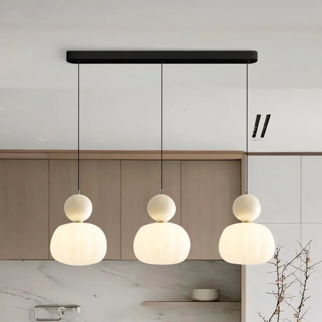 Opaline | Pendant Light with Polished Sphere & Fluted Shade | Stylish Illumination for Modern Spaces