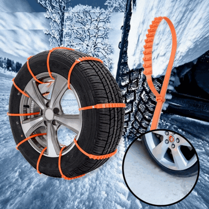Tire Traction Straps for Snow and Ice - Emergency Anti-Slip Wheel Grips for Cars, SUVs, Trucks - Reusable Winter Driving Aid Kit
