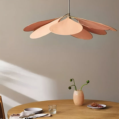 Fabric Flower Pendant Light with Adjustable Height in Brown, Coffee, Beige & Khaki – Soft Ambient Hanging Lamp for Bedrooms Dining Areas Liv