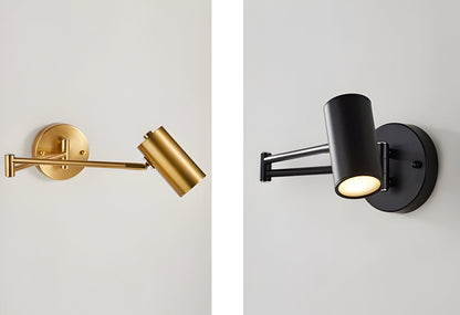 Swing Arm Reading Sconce Metal Black 10 inch Articulating Wall Light for Bedroom Nightstand Task Lighting Directional
