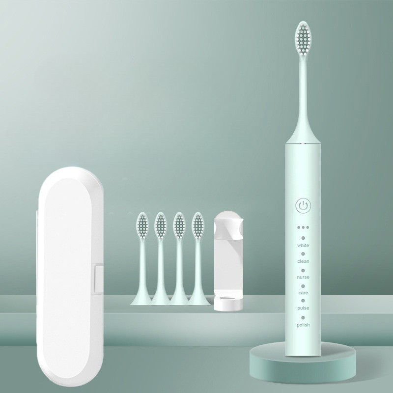 Esenciales para el cuidado bucal | Cepillo de dientes eléctrico recargable con cabezales intercambiables | Limpieza profunda para unas encías saludables