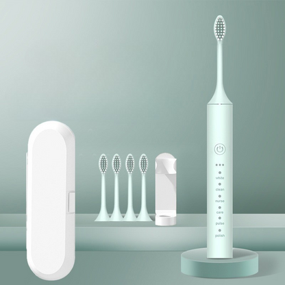 Esenciales para el cuidado bucal | Cepillo de dientes eléctrico recargable con cabezales intercambiables | Limpieza profunda para unas encías saludables
