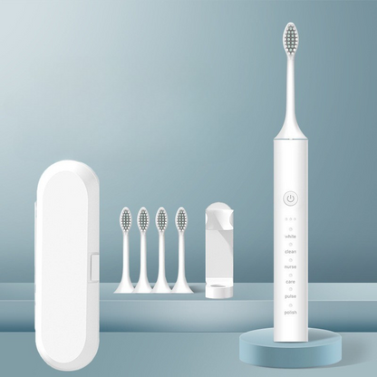 Esenciales para el cuidado bucal | Cepillo de dientes eléctrico recargable con cabezales intercambiables | Limpieza profunda para unas encías saludables