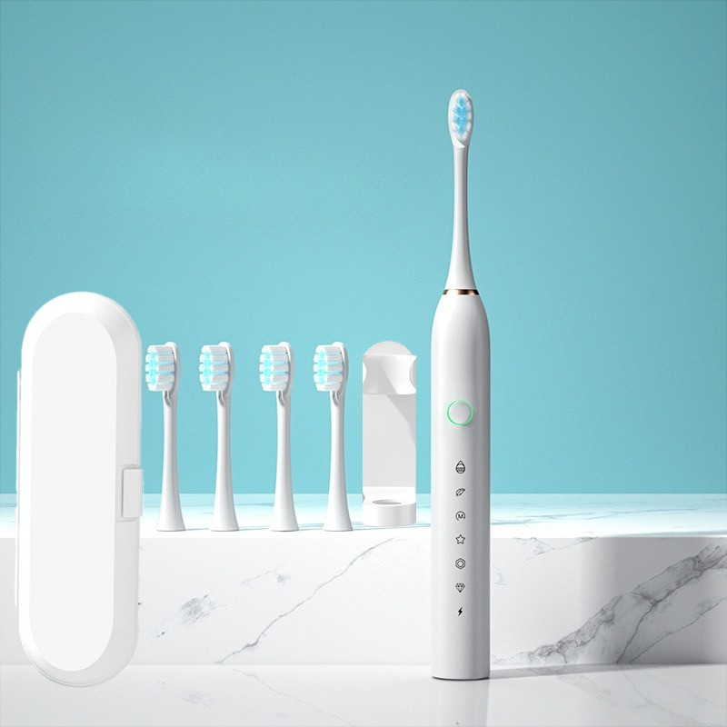 Esenciales para el cuidado bucal | Cepillo de dientes eléctrico recargable con cabezales intercambiables | Limpieza profunda para unas encías saludables