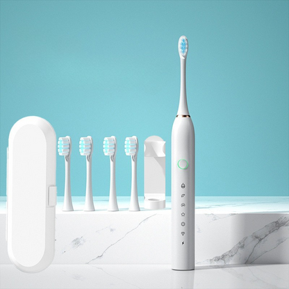 Esenciales para el cuidado bucal | Cepillo de dientes eléctrico recargable con cabezales intercambiables | Limpieza profunda para unas encías saludables