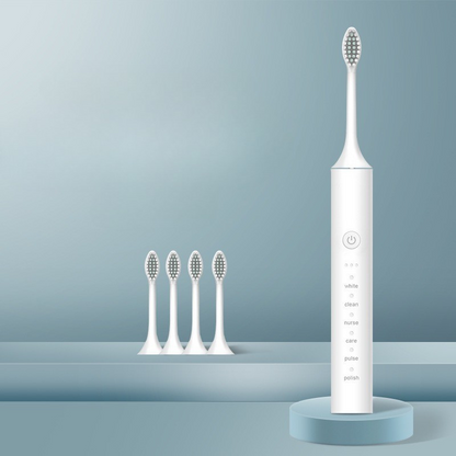 Esenciales para el cuidado bucal | Cepillo de dientes eléctrico recargable con cabezales intercambiables | Limpieza profunda para unas encías saludables